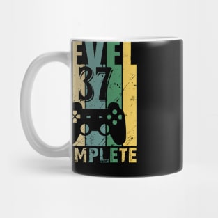 Vintage 37th Wedding Anniversary Level 37 Complete Funny Video Gamer Birthday Gift Ideas Mug